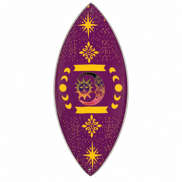Porta incienso esmaltado - Aluminio - Fases del Sol y de la Luna Morado