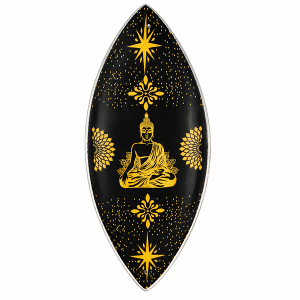 Porta incienso esmaltado - Aluminio - Buda Dorado y Negro