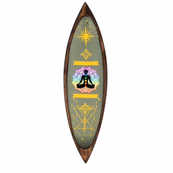 Porta Incienso Esmaltado - Madera de Mango - Chakra