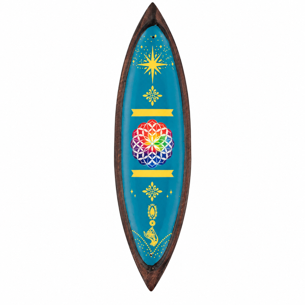 Porta Incienso Esmaltado - Madera de Mango - Mandala