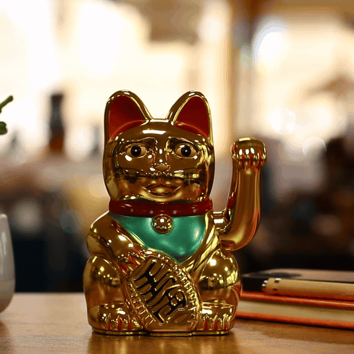 Gato de dinero muy dorado - 15cm
