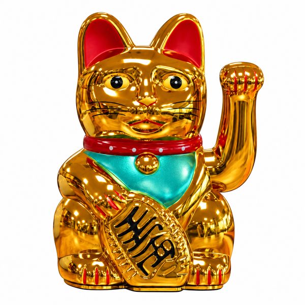 Gato de dinero muy dorado - 15cm