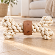 Juguetes P-AW - Mordedor de madera de café - Hueso con nudo