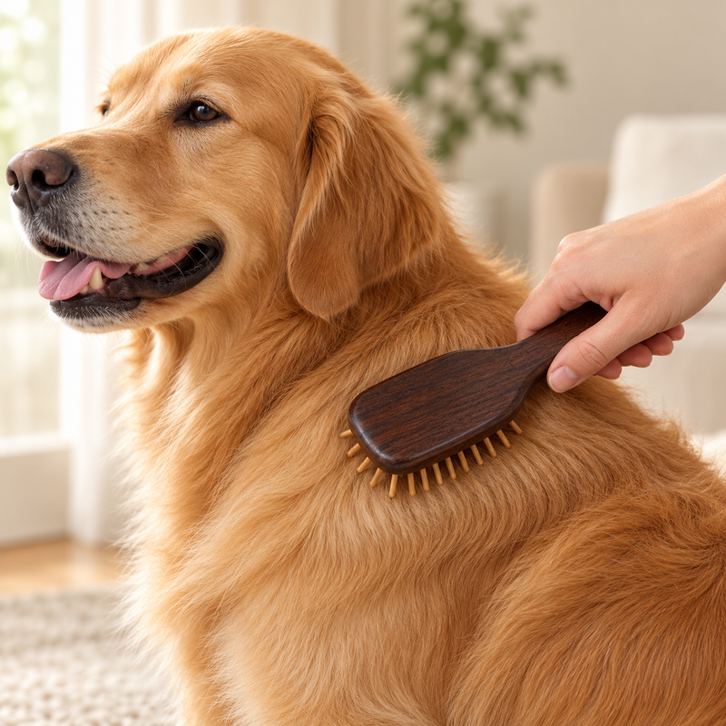 PAW Accesorios de aseo - Mini cepillo y masajeador - Púas de bambú