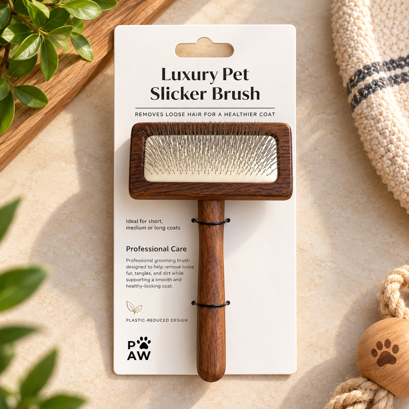 PAW Accesorios de aseo - Peine desenredante mediano - Nogal