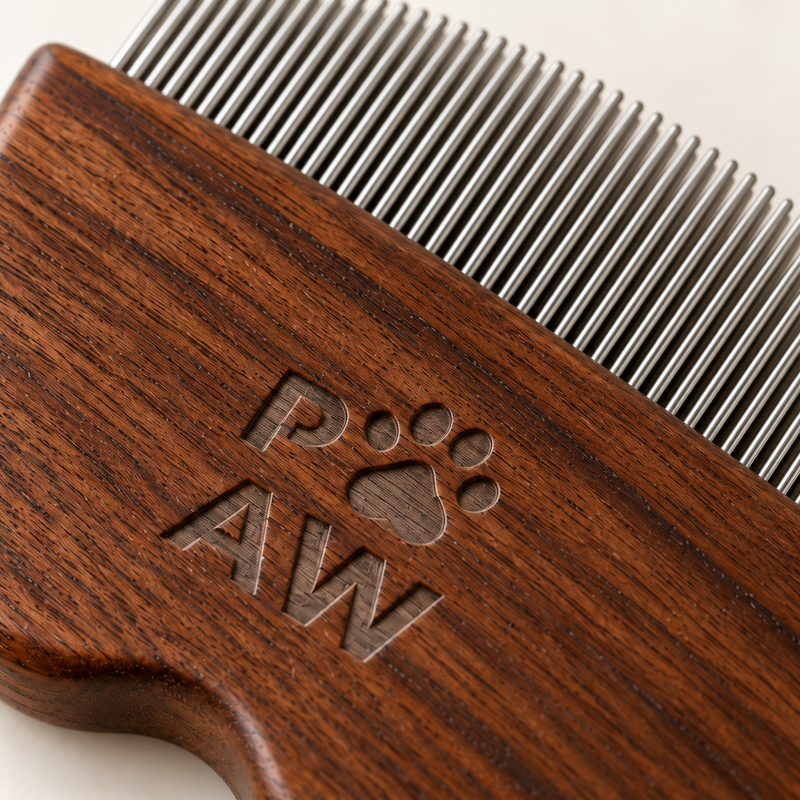Herramientas de aseo PAW - Peine para pulgas y zonas delicadas - Nogal