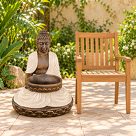 Buda sentado grande de arena y piedra con cuenco 80cm