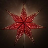 Lámpara de estrella – Rojo de la suerte – Siete puntas – 60 cm