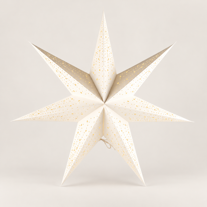 Lámpara de estrella – Blanco clásico – Siete puntas – 60 cm