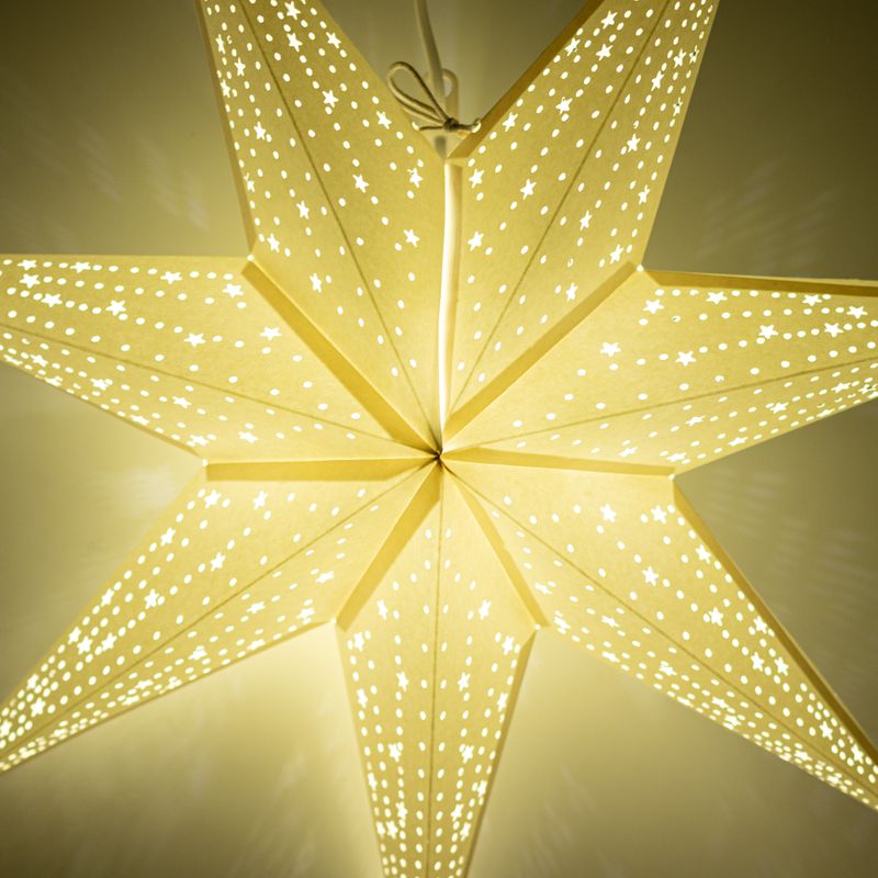 Lámpara de estrella – Blanco clásico – Siete puntas – 60 cm