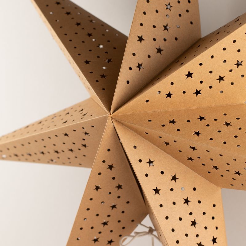 Lámpara de estrella – Marrón natural – Siete puntas – 60 cm