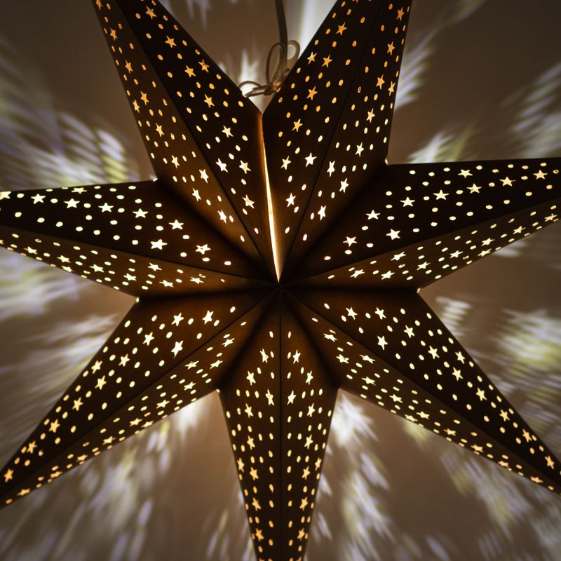 Lámpara de estrella – Marrón natural – Siete puntas – 60 cm