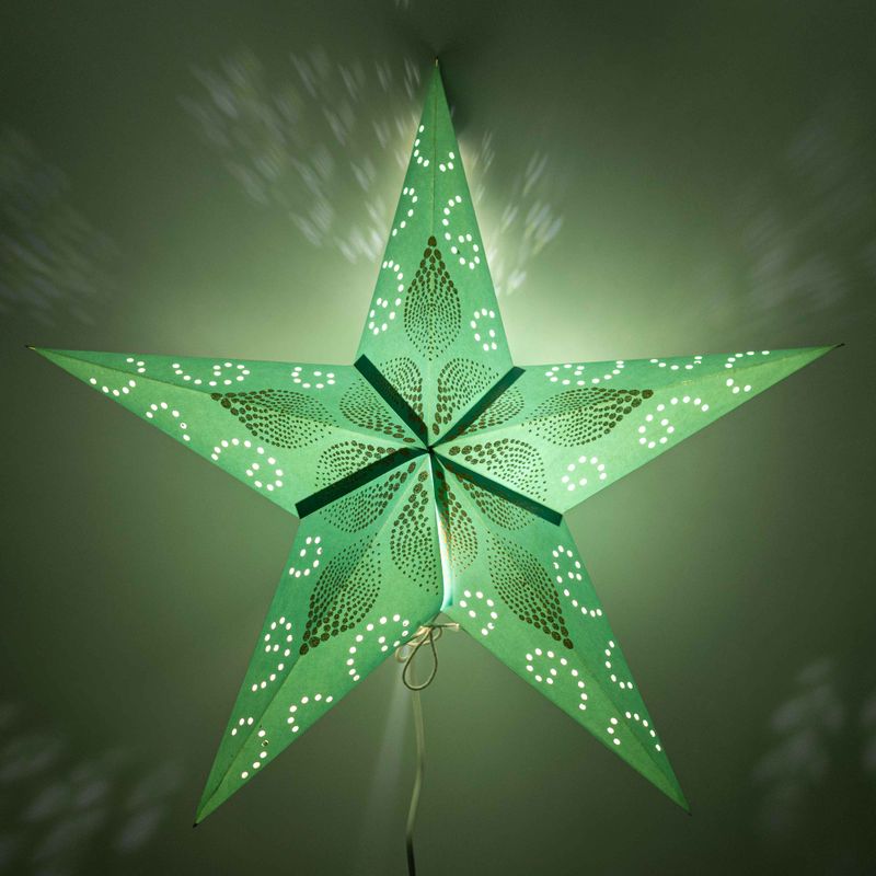 Lámpara de estrella – Festival verde – Cinco puntas – 60 cm