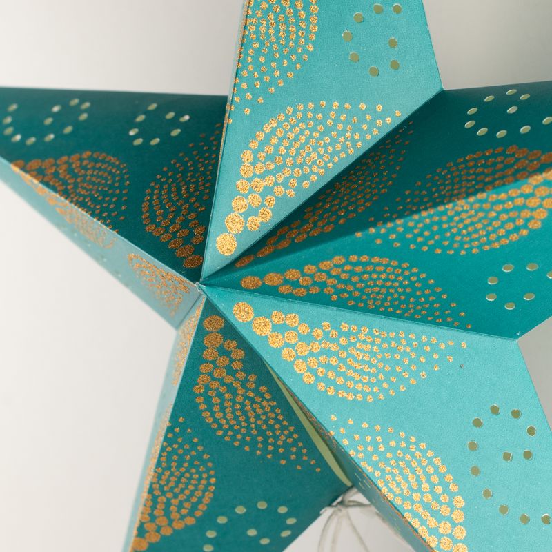 Lámpara de estrella – Festival verde – Cinco puntas – 60 cm
