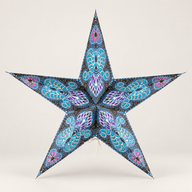 Lámpara de estrella – Pavo real morado y azul cerceta de cinco puntas – 60 cm