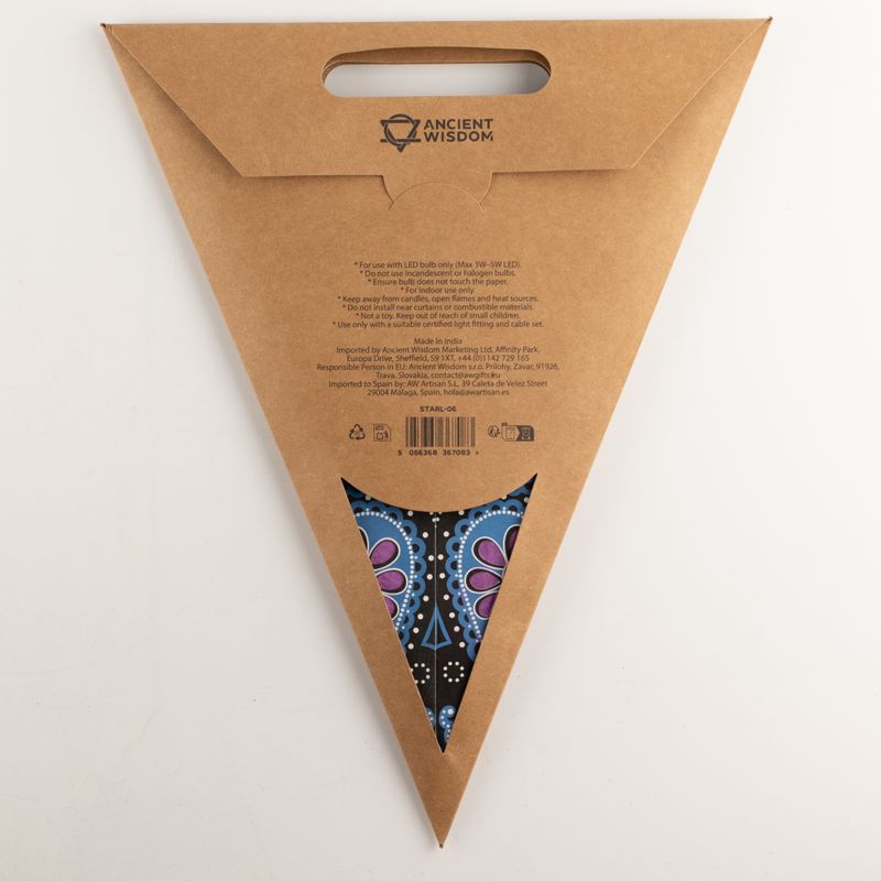 Lámpara de estrella – Pavo real morado y azul cerceta de cinco puntas – 60 cm