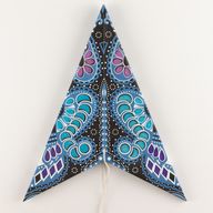 Lámpara de estrella – Pavo real morado y azul cerceta de cinco puntas – 60 cm
