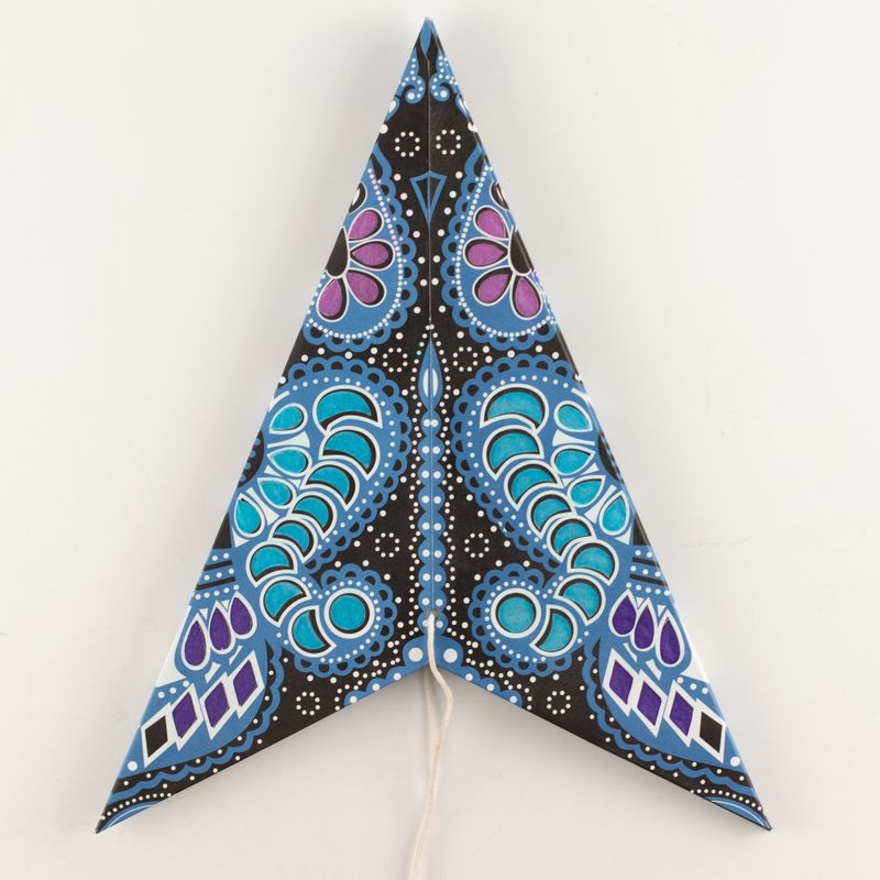 Lámpara de estrella – Pavo real morado y azul cerceta de cinco puntas – 60 cm