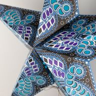 Lámpara de estrella – Pavo real morado y azul cerceta de cinco puntas – 60 cm