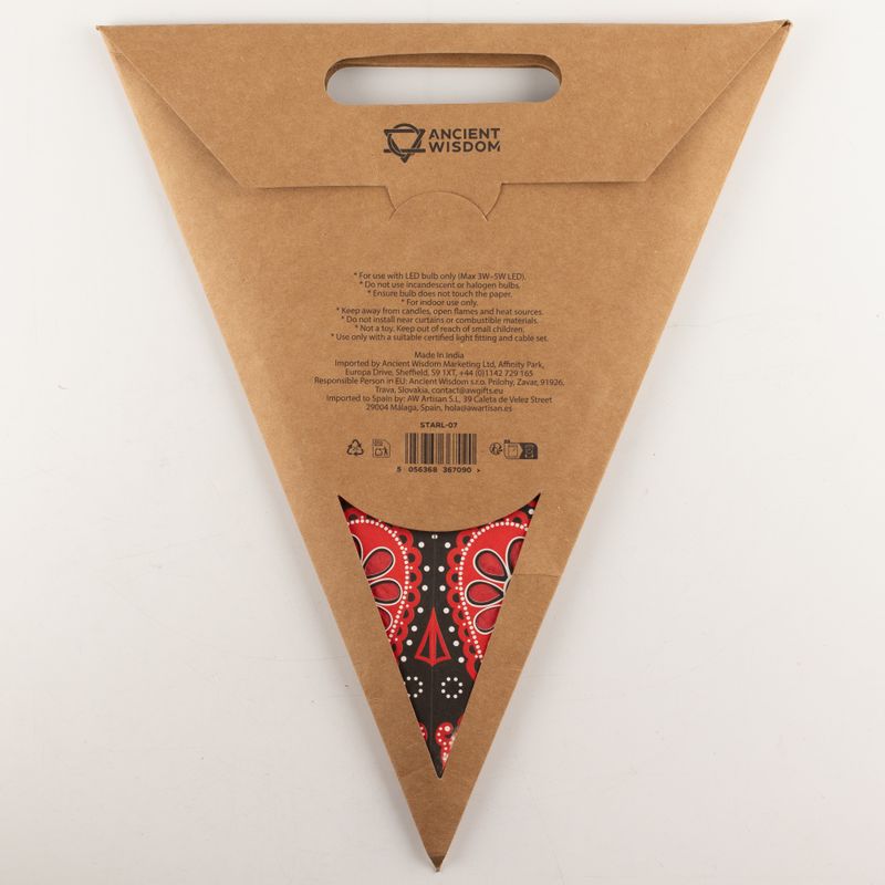 Lámpara de estrella – Fire Festival de cinco puntas – 60 cm