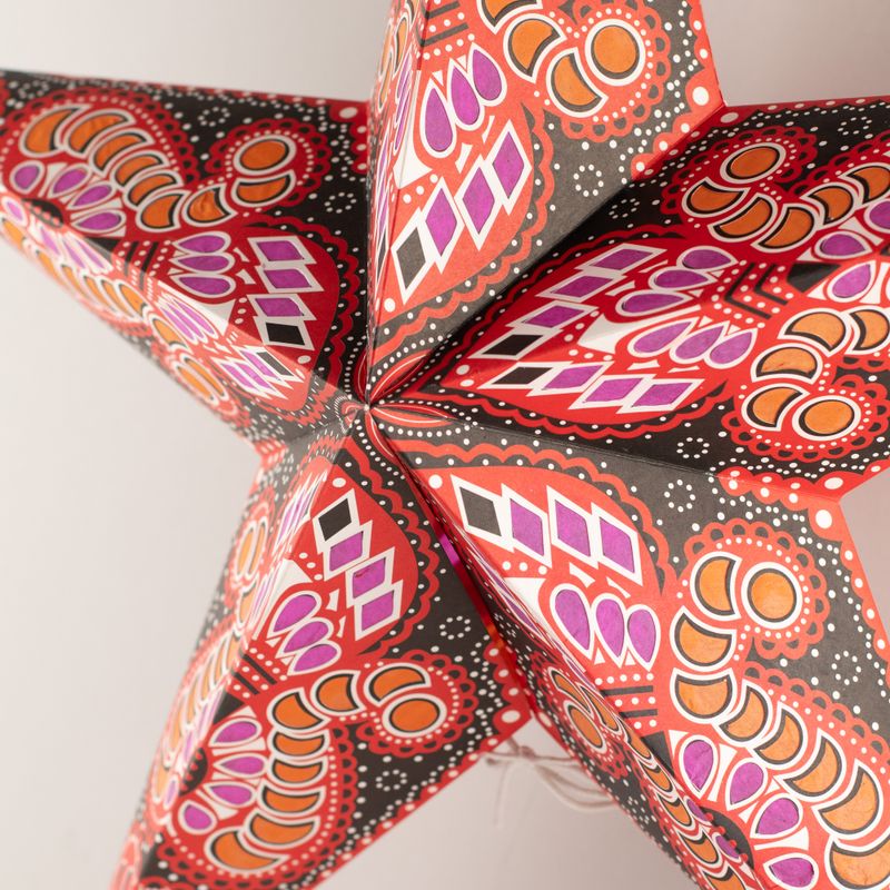 Lámpara de estrella – Fire Festival de cinco puntas – 60 cm