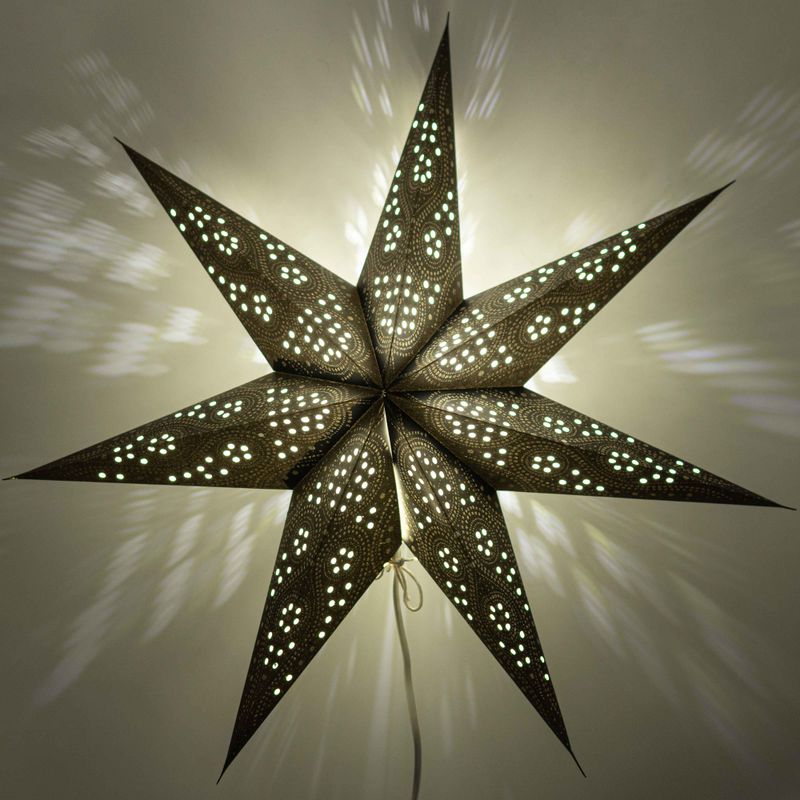 Lámpara Estrella – Negra Auroras Boreales de Siete Puntas – 60 cm