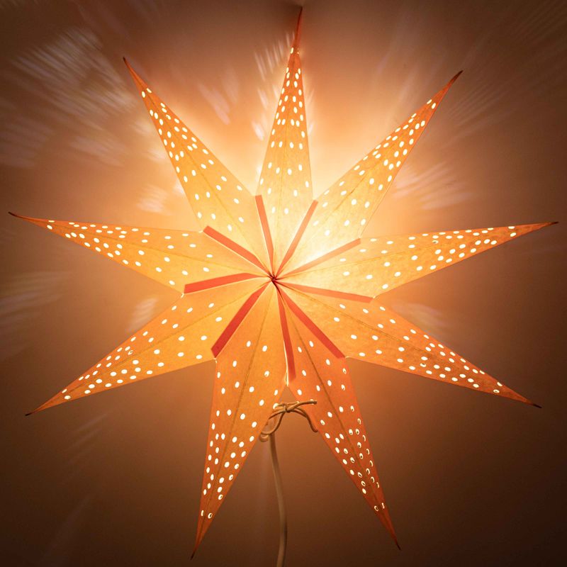 Lámpara de estrella – Luces naranjas de nueve puntas – 45 cm