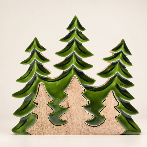 Decoración Bosque en Madera 3D -Tres árboles
