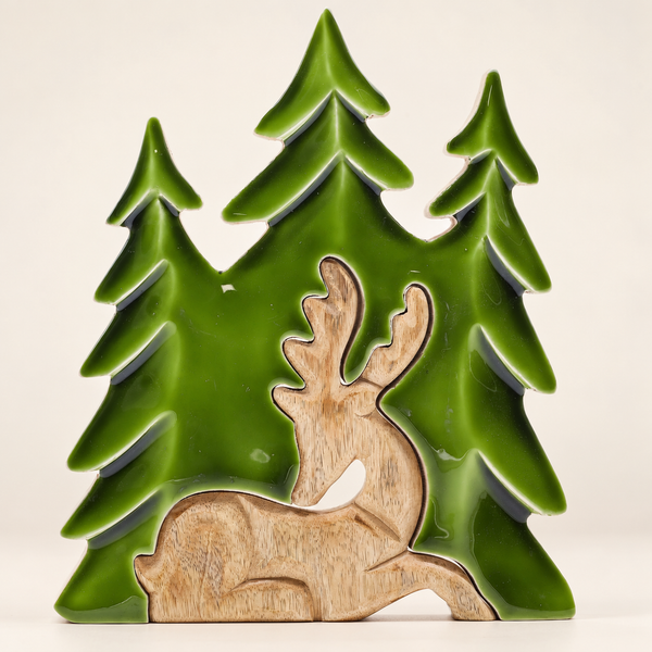 Decoración Bosque en Madera 3D - Ciervo en el bosque