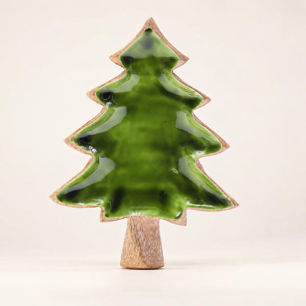 Decoración Bosque en Madera - Cuenco esmaltado con forma de árbol