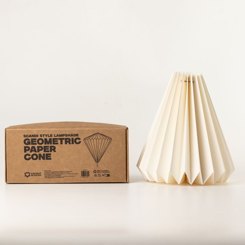 Pantalla de papel geométrica en forma de cono