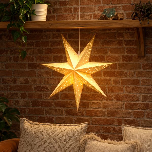 Pantalla de lámpara de estrella de papel