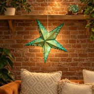 Pack de inicio de pantallas de lámpara de estrella de papel – 20 pantallas con cables y bombillas