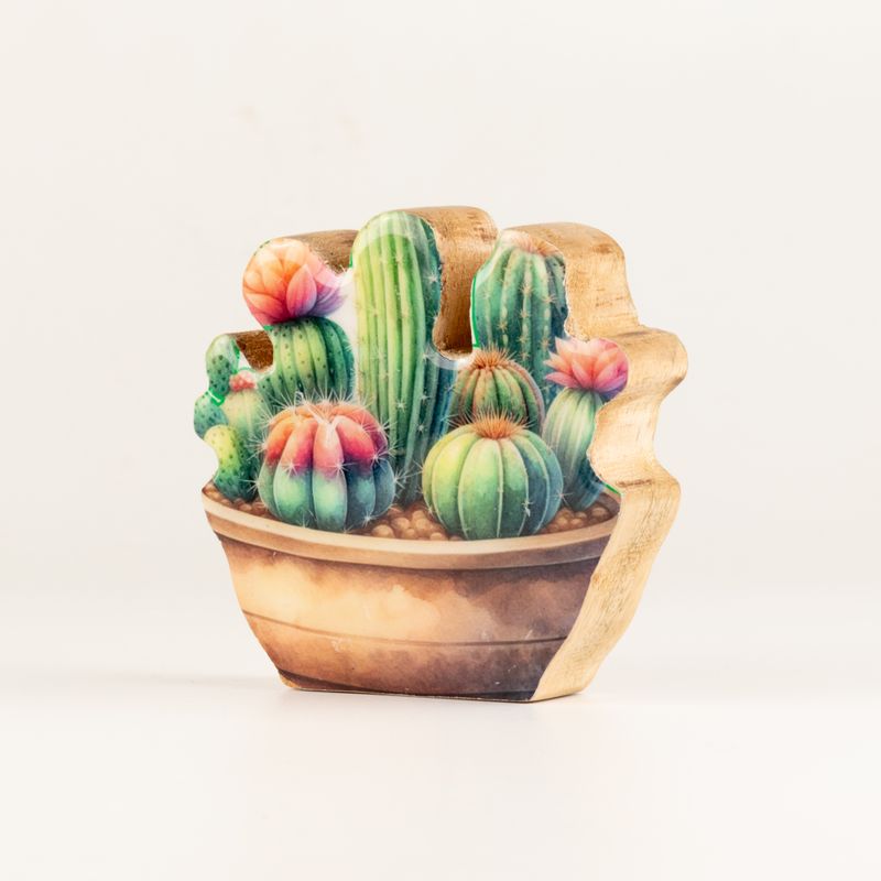 Plantas decorativas de madera – Mini jardín de cactus