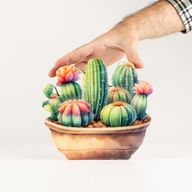Plantas de madera para el hogar - Jardín de cactus mediano