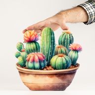 Plantas de madera para el hogar - Jardín de cactus grande