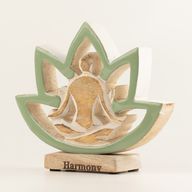 Figura de yoga de madera - Flor de loto - Salvia - Armonía