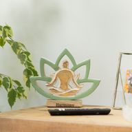 Figura de yoga de madera - Flor de loto - Salvia - Armonía