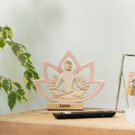 Figura de yoga de madera - Flor de loto - Rosa empolvado - Amor