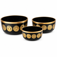 Cuencos Zodiak negros - Set de 3 - 15cm 19cm 20cm