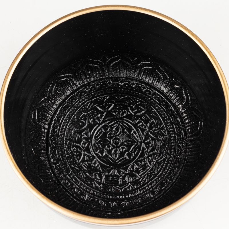 TRUE NORTH - Set de cuenco tibetano negro - 15x7,5 cm