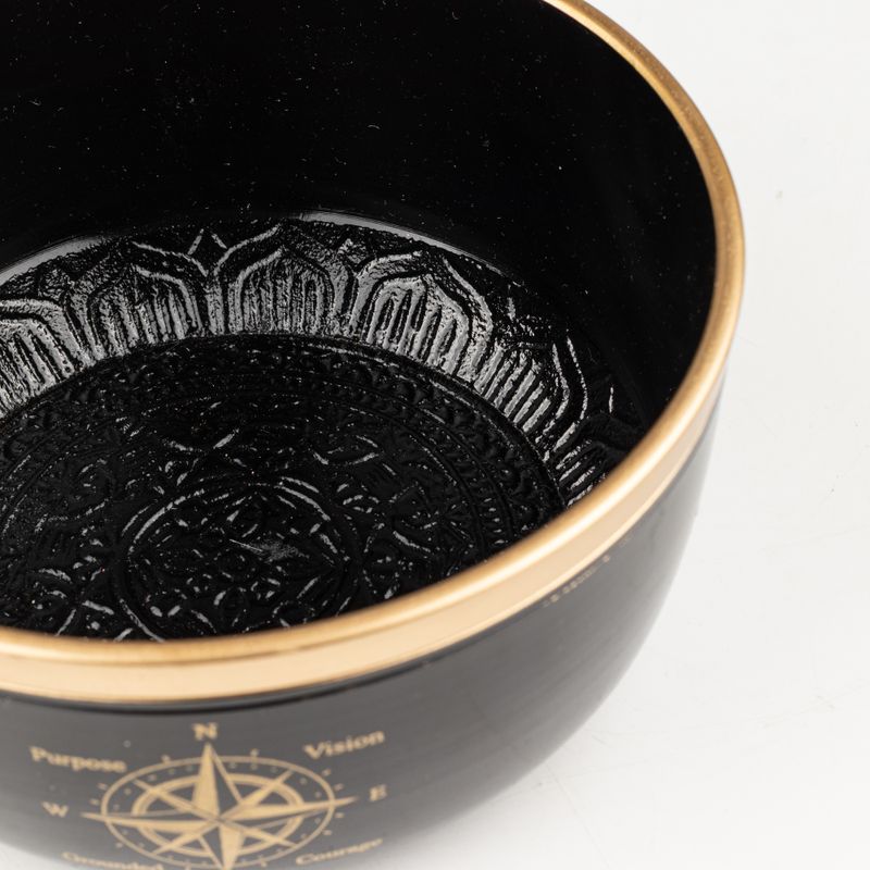 TRUE NORTH - Set de cuenco tibetano negro - 15x7,5 cm
