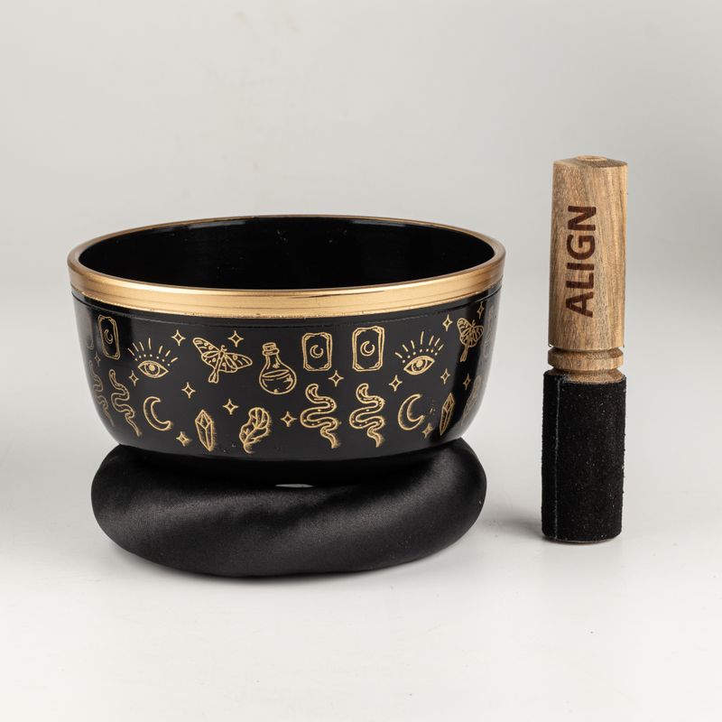 ALIGN - Set de cuenco tibetano negro - 15x7.5cm