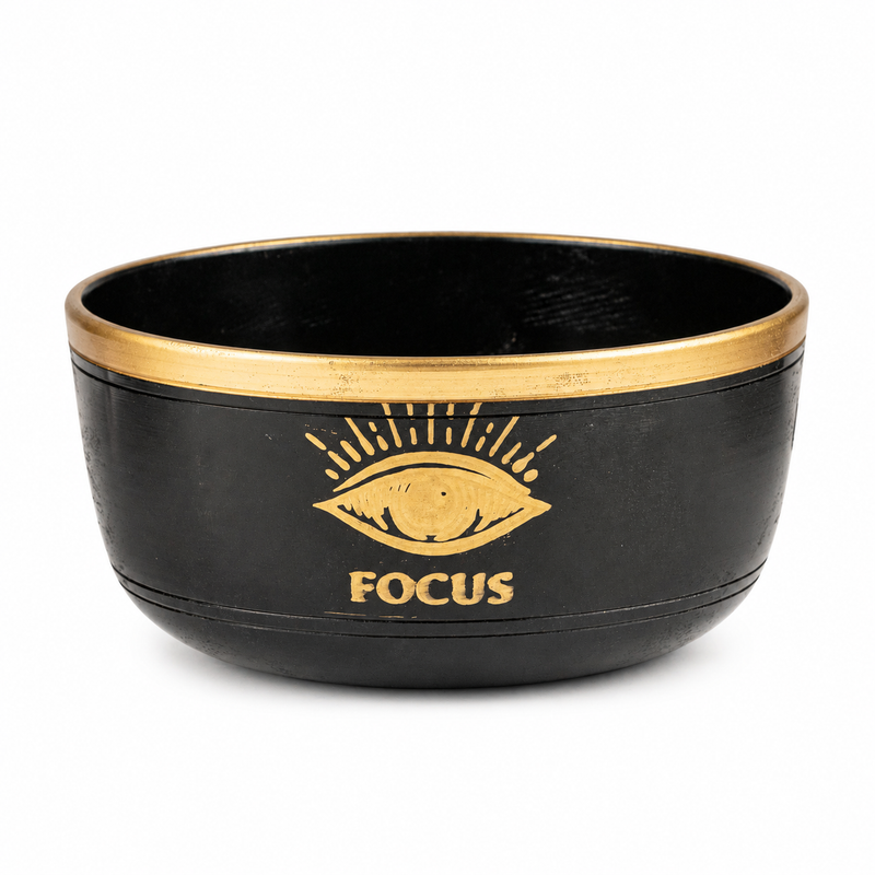 FOCUS - Set de cuenco tibetano negro - 15x7.5cm