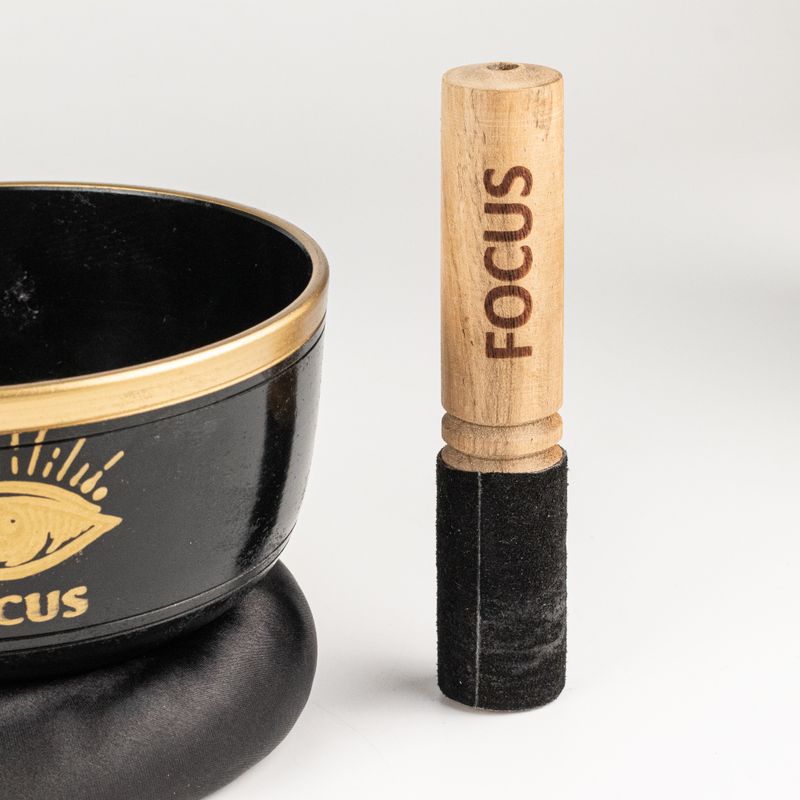 FOCUS - Set de cuenco tibetano negro - 15x7.5cm