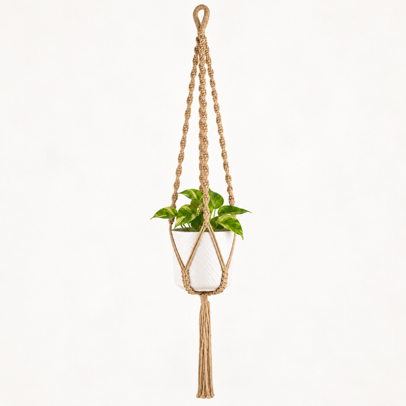 Colgador de macramé sencillo para macetas - Camal