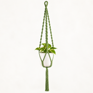 Colgador de macramé sencillo para macetas - Verde