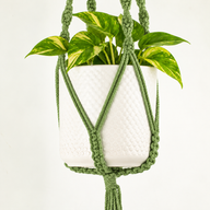 Colgador de macramé sencillo para macetas - Verde
