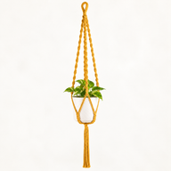 Colgador de macramé sencillo para macetas - Mostaza