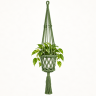 Colgador de macramé para macetas - Verde